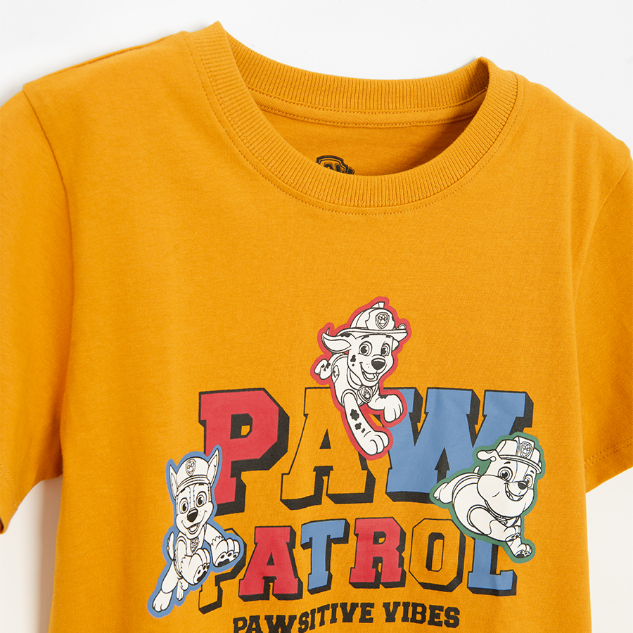 Μπλούζα κοντομάνικη κίτρινη με στάμπα PAW PATROL PAWSITIVE VIBES