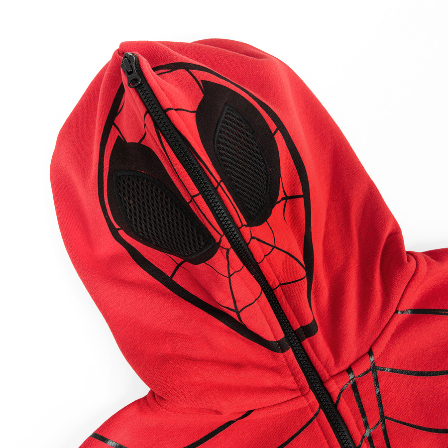 Spiderman red zip through hooded sweatshirt