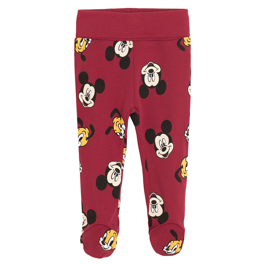Παντελόνι 2 τμχ γκρι και κόκκινο με στάμπα MICKEY MOUSE DISNEY