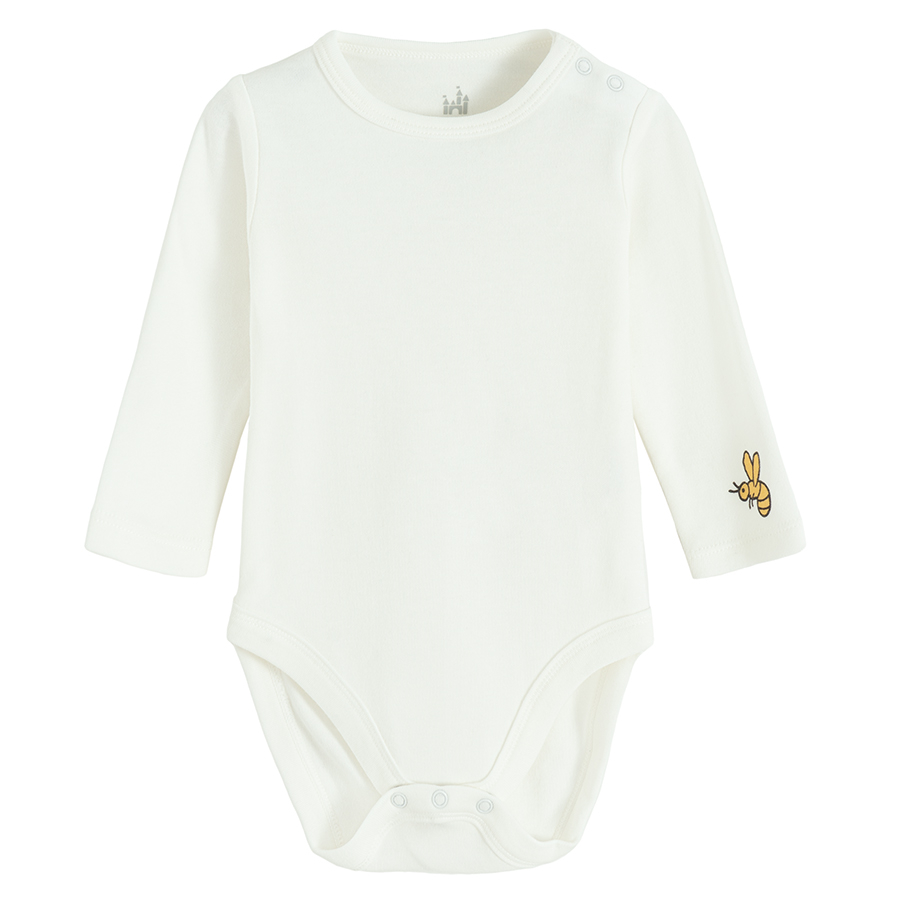 Winnie the Pooh footed overall and grey long sleeve bodysuit set- 2 pieces