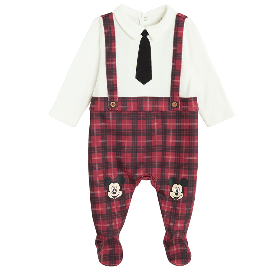 Mickey Mouse overall with checked pattern