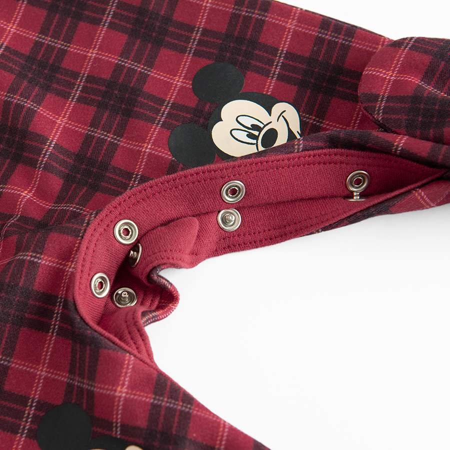 Mickey Mouse overall with checked pattern