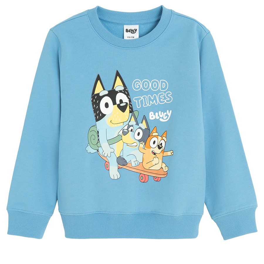 Φούτερ γαλάζιο με στάμπα BLUEY