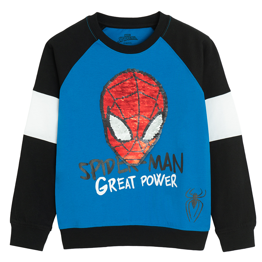 Φούτερ μπλε με πούλιες διπλής όψης στάμπα SPIDERMAN