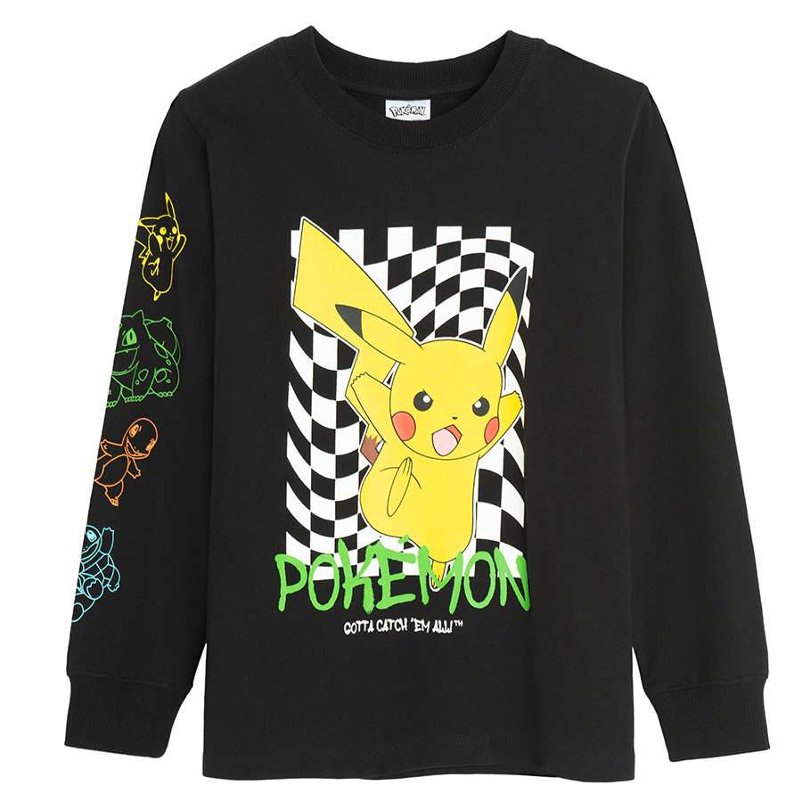 Μπλούζα μακρυμάνικη μαύρη με στάμπα POKEMON