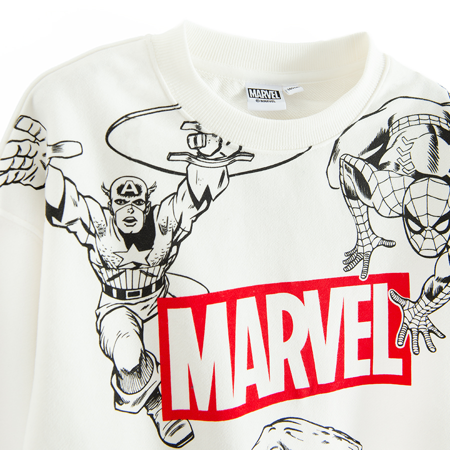 Φούτερ λευκό με στάμπα MARVEL