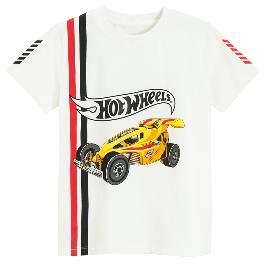 Μπλούζα λευκή κοντομάνικη Hot Wheels