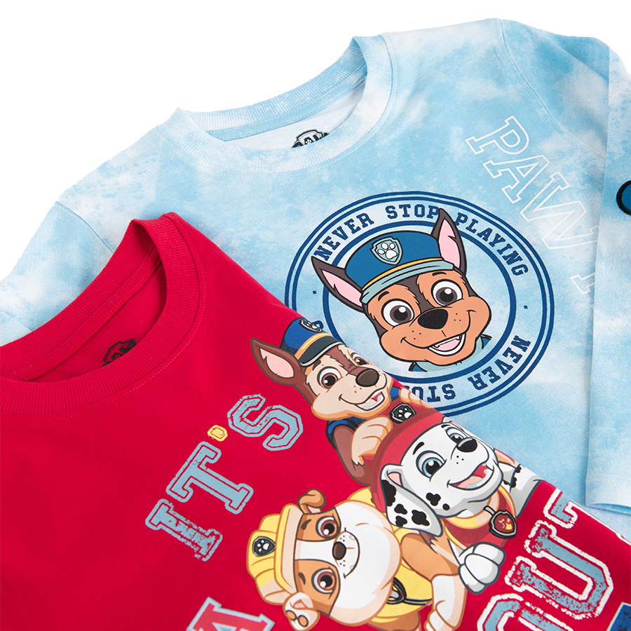 Μπλούζα μακρυμάνικη με στάμπα PAW PATROL 2 τμχ
