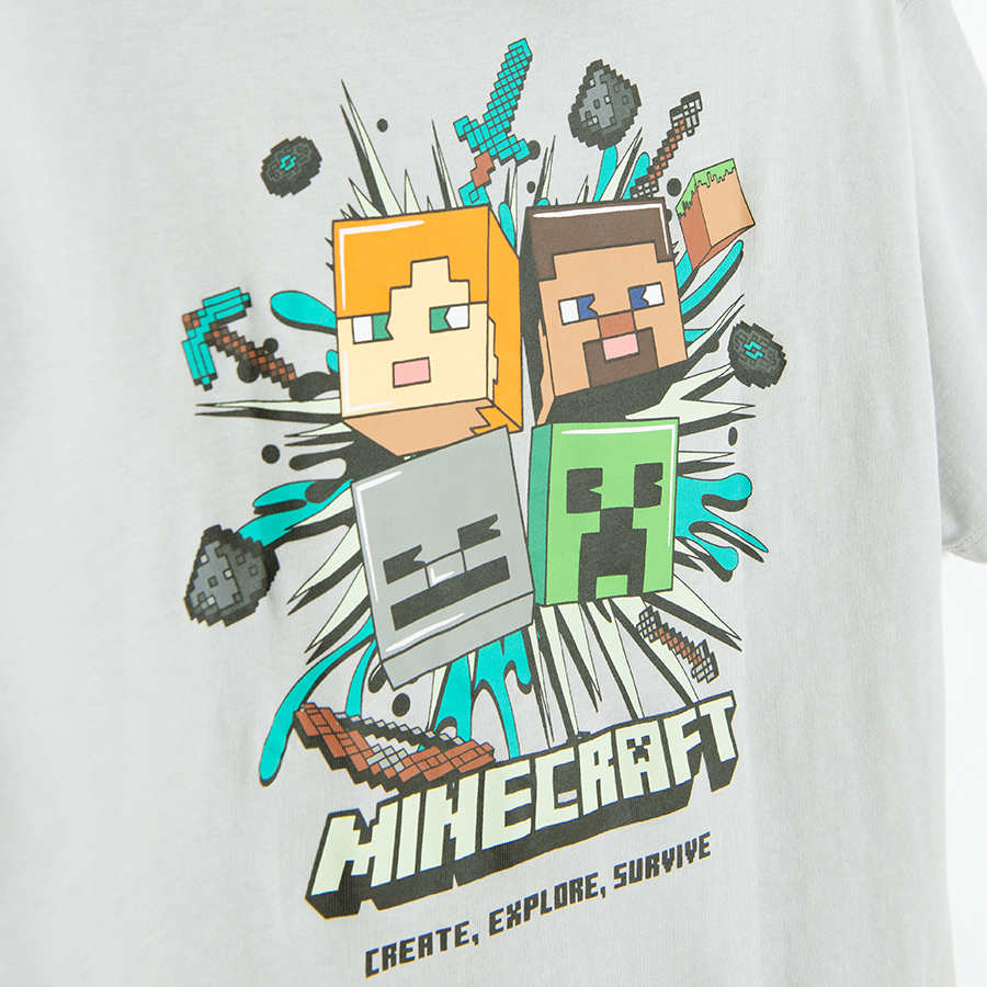 Μπλούζα γκρι κοντομάνικη MINECRAFT