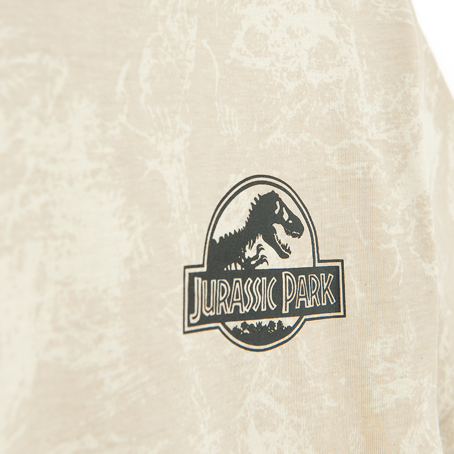 Μπλούζα μπεζ κοντομάνικη JURASSIC PARK