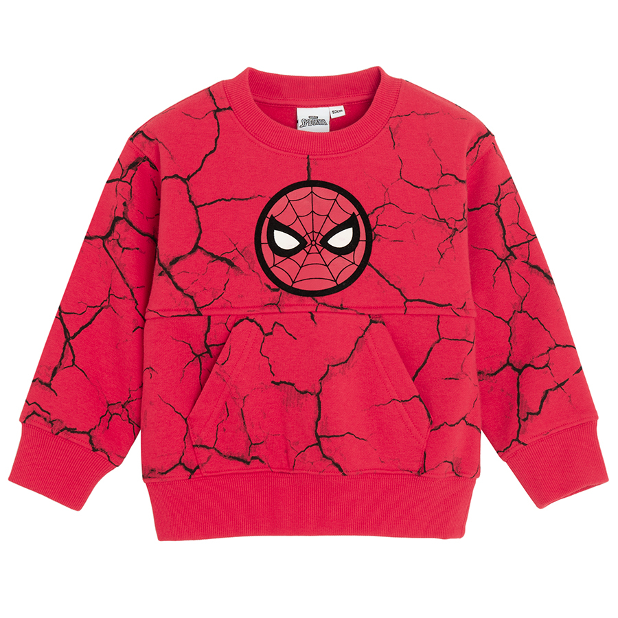 Φούτερ κόκκινο με τσέπη και στάμπα SPIDERMAN