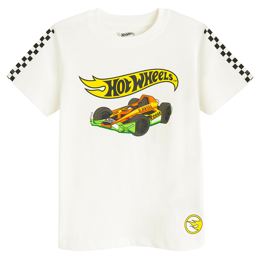 Μπλούζα κοντομάνικη 2τμχ κόκκινη και λευκή με στάμπα HOT WHEELS
