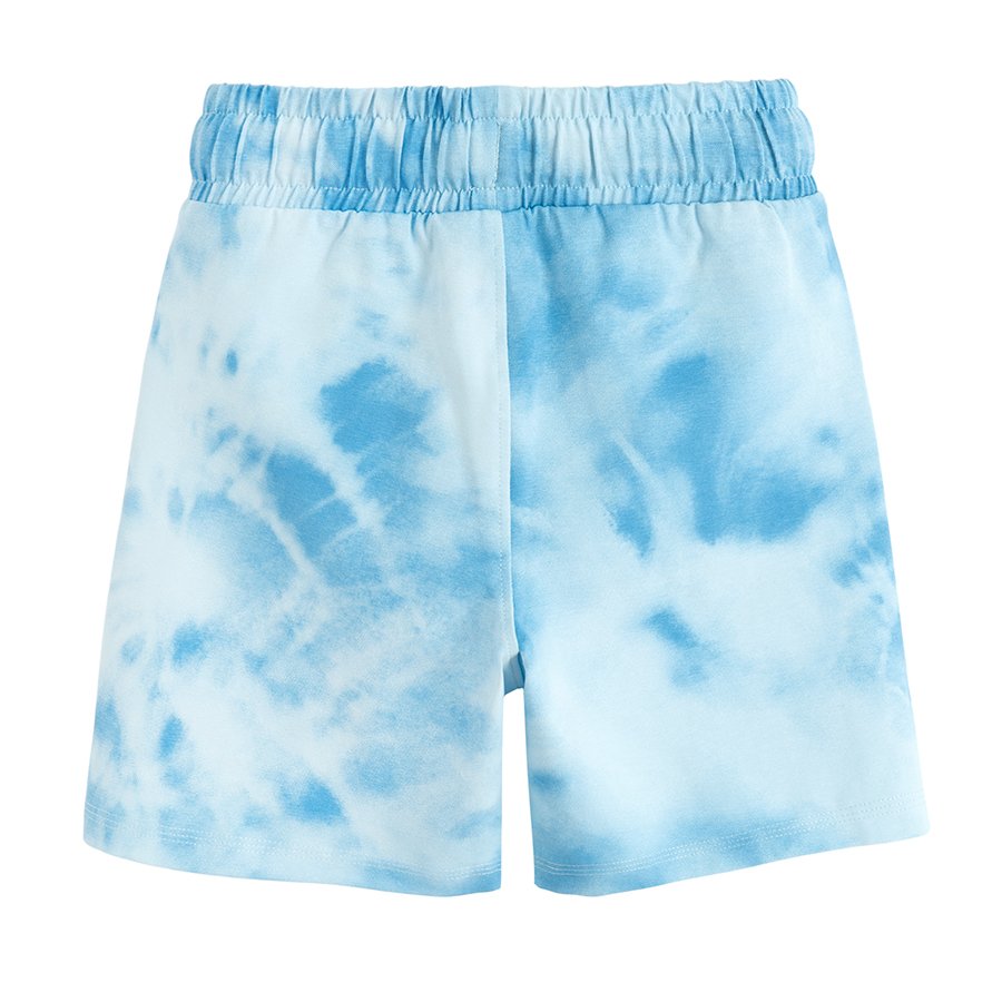 Σορτς γαλάζιο με εφέ tie dye, λάστιχο στη μέση, κορδόνι και στάμπα PAW PATROL