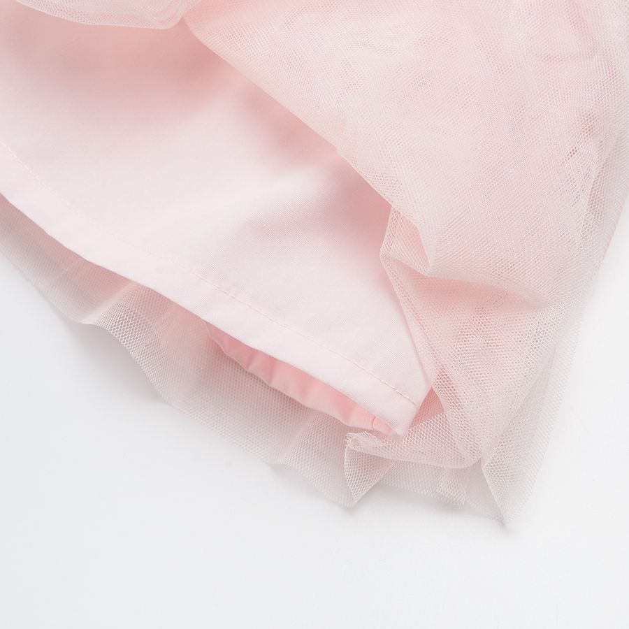 Σετ μπλούζα κοντομάνικη στάμπα Marie από τις Αριστόγατες και ροζ τούλινη φούστα