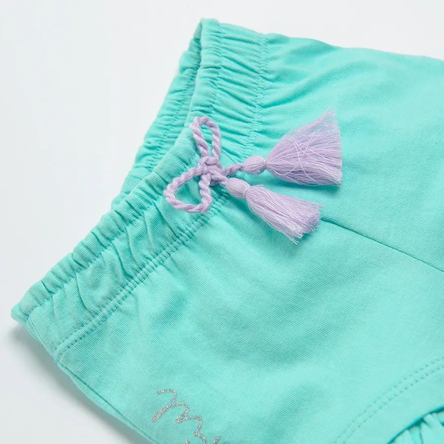 Little Mermaid short sleeve blouse and shorts clothing set