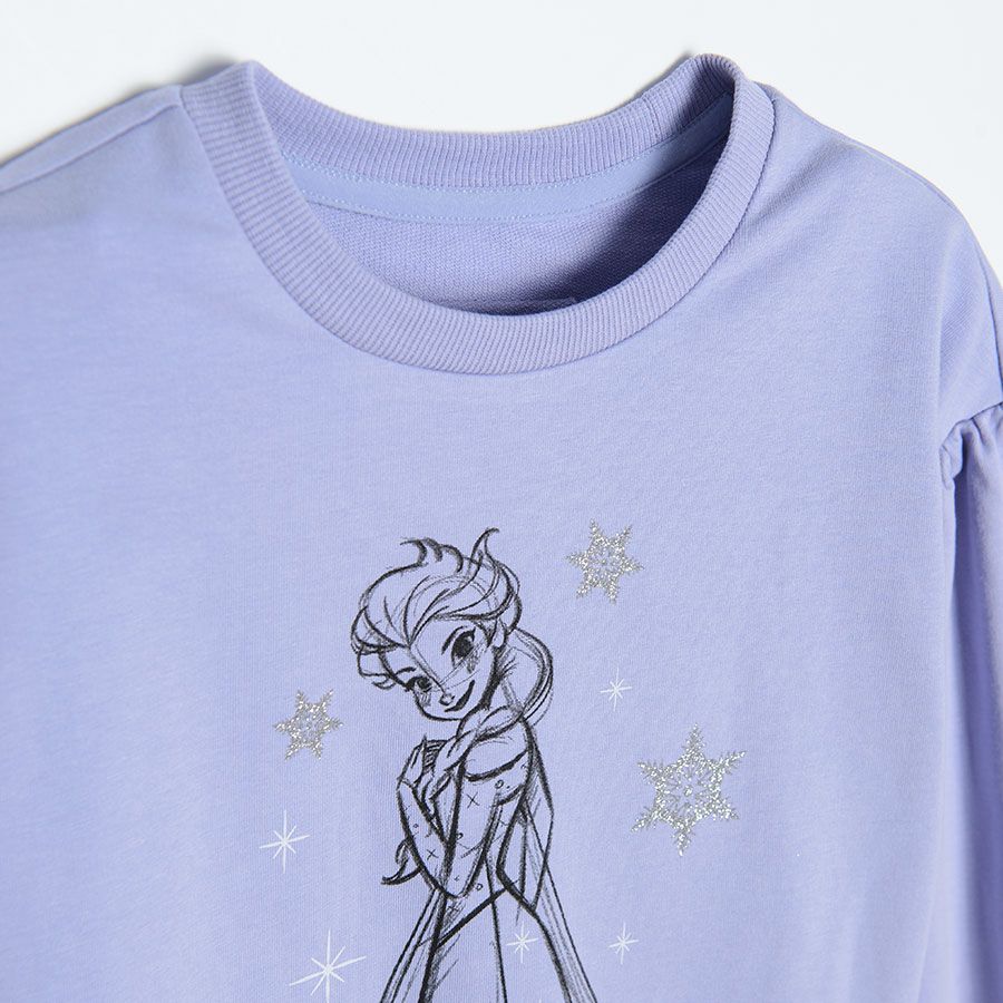 Φούτερ μακρυμάνικο μπλε με στάμπα "Frozen"