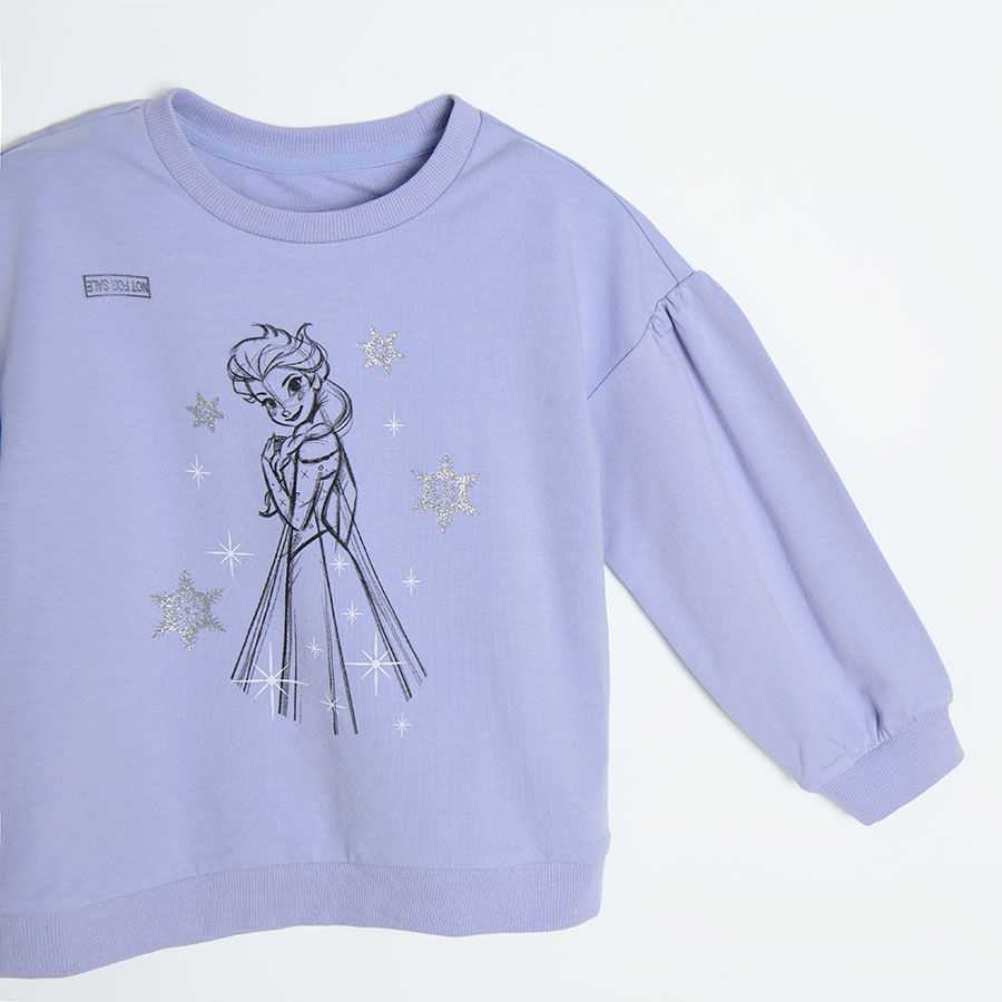 Φούτερ μακρυμάνικο μπλε με στάμπα "Frozen"