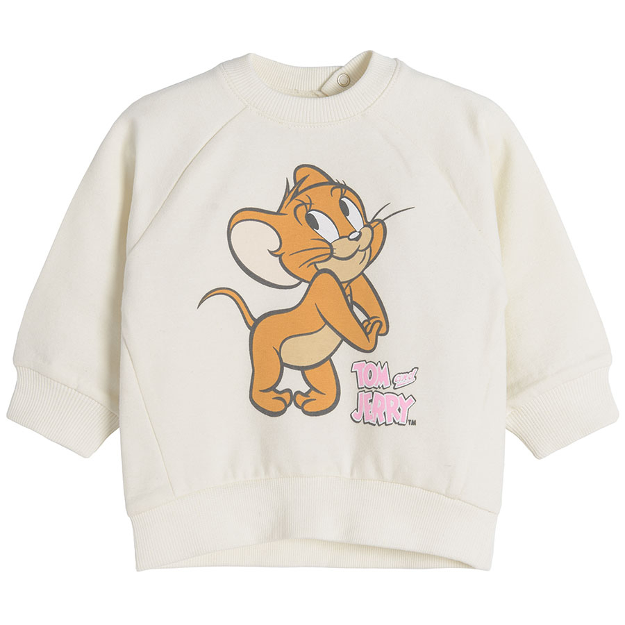 Φούτερ λευκό με στάμπα Tom & Jerry