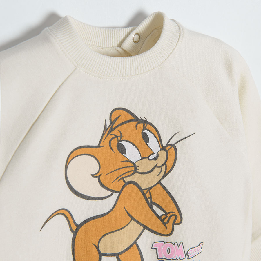 Φούτερ λευκό με στάμπα Tom & Jerry