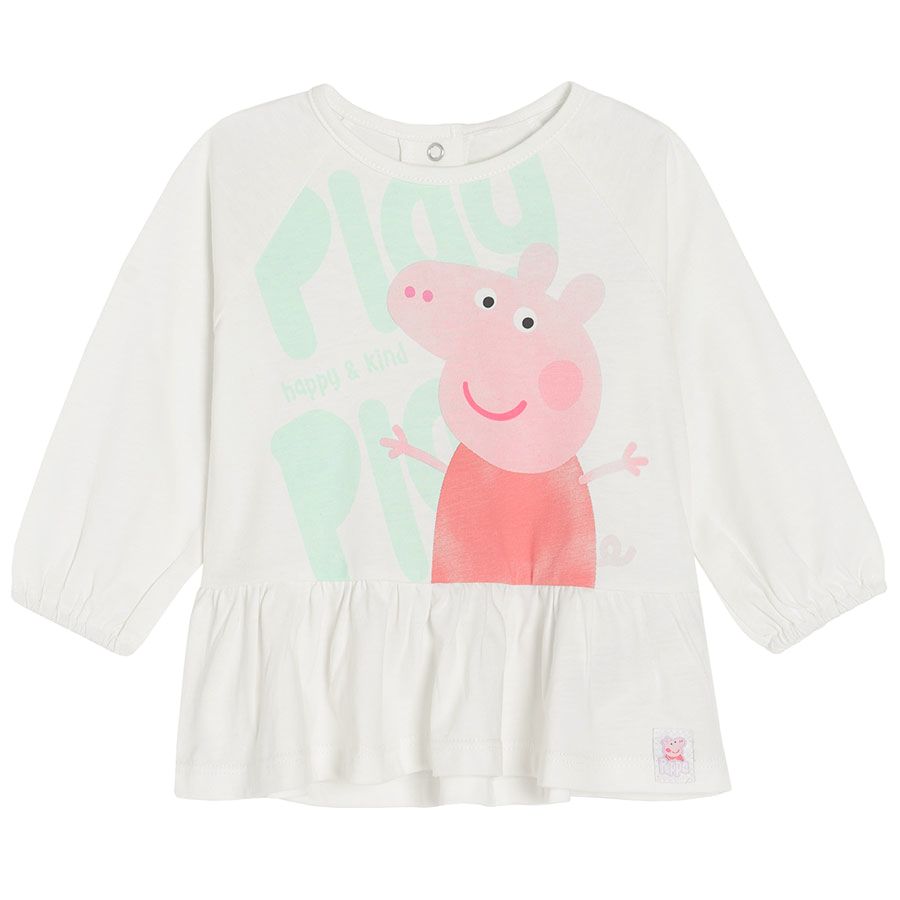 Μπλούζα μακρυμάνικη λευκή με στάμπα Peppa Pig