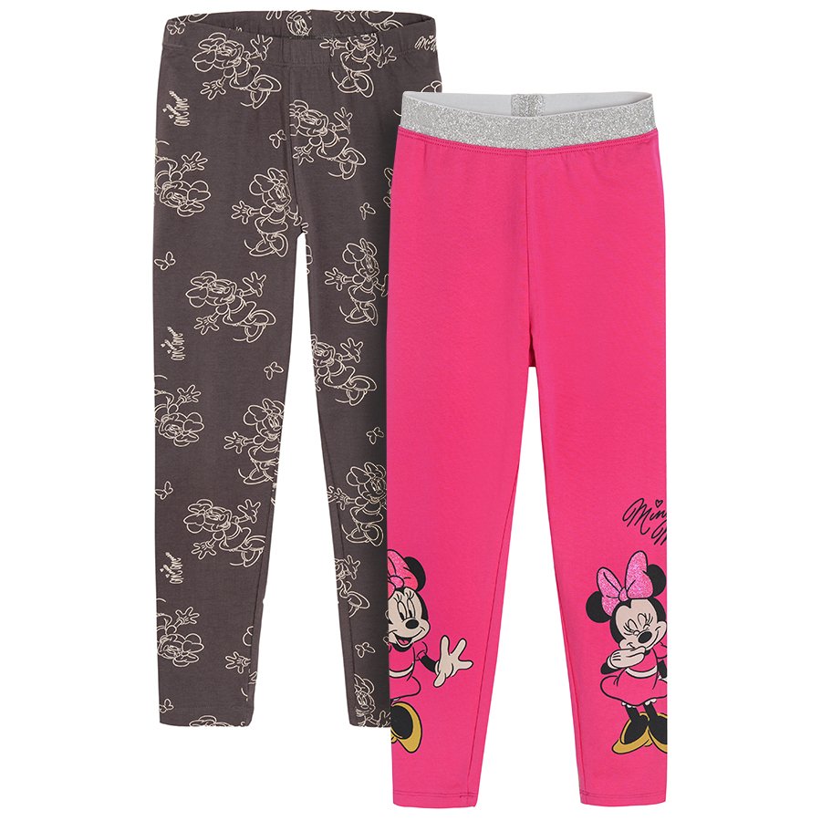 Minnie Mouse grey and pink leggings
