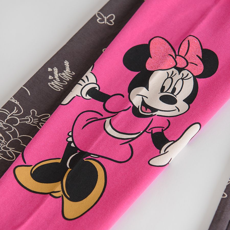 Κολάν 2 τμχ ροζ γκρι με στάμπα Minnie Mouse