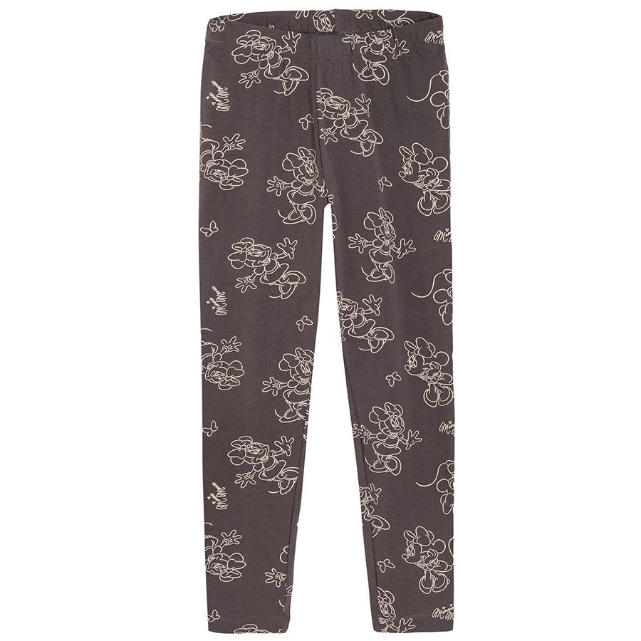 Minnie Mouse grey and pink leggings