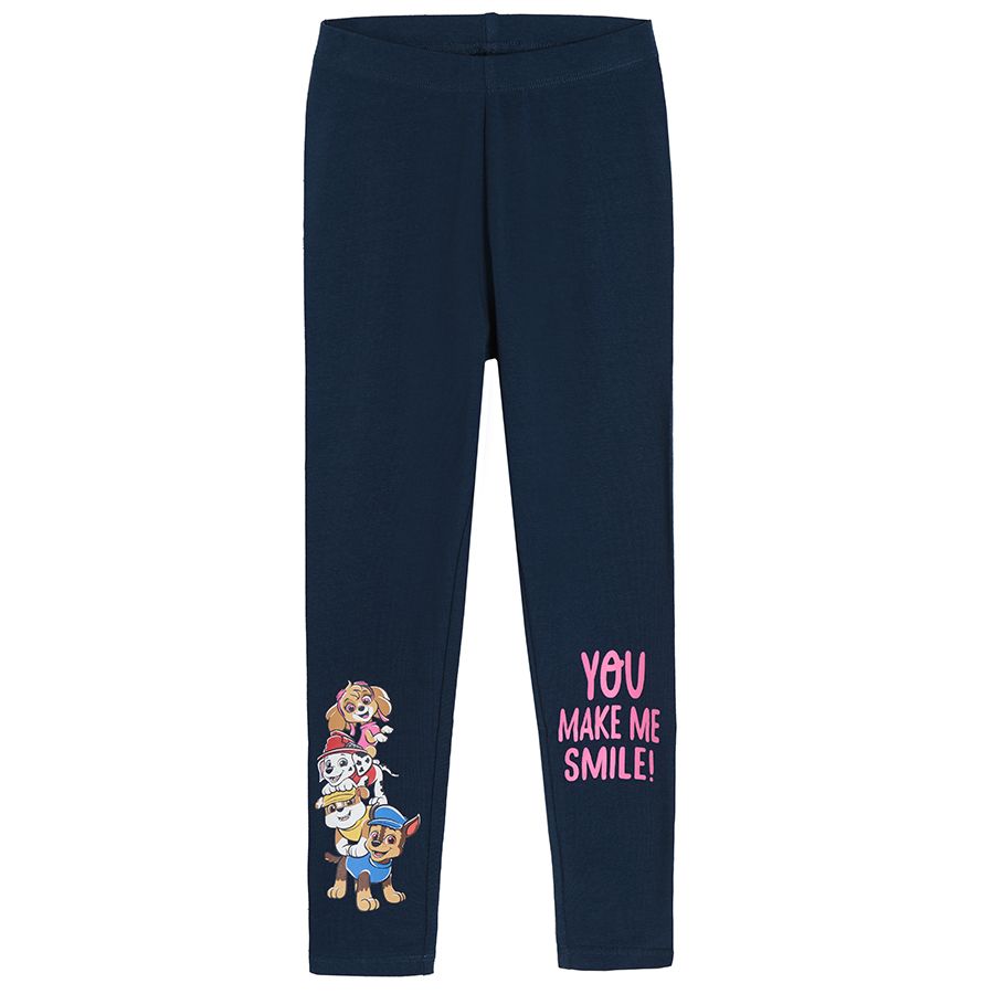 Κολάν μπλε με στάμπα You make me smile Paw Patrol