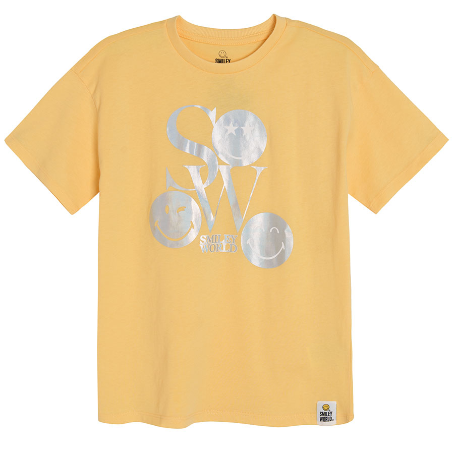 Yellow Smiley short sleeve T-shirt