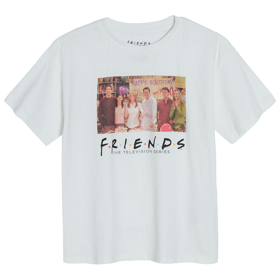 Μπλούζα κοντομάνικη λευκή με στάμπα FRIENDS