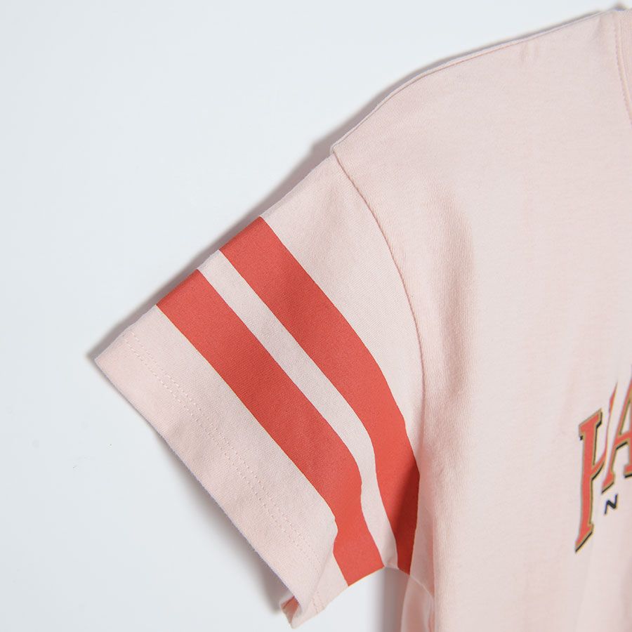 Light pink Harvard short sleeve T-shirt