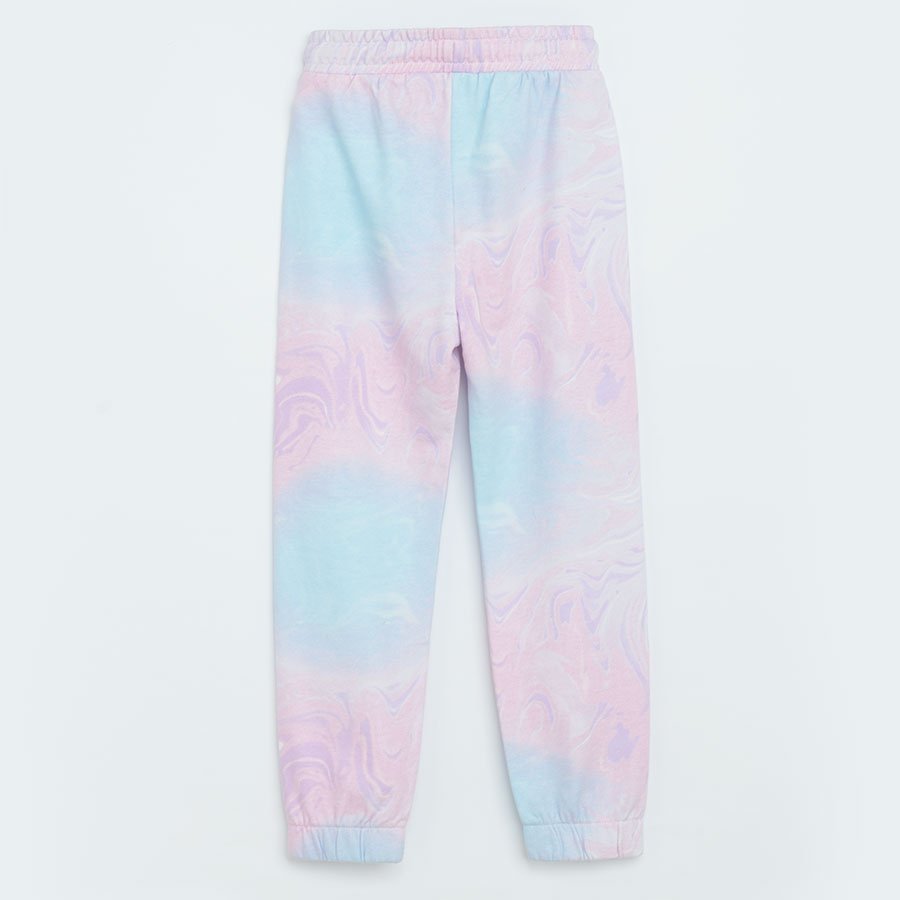 Pink tie dye jogging pants