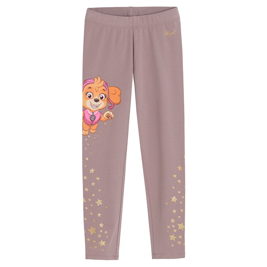 paw patrol brown grey leggings