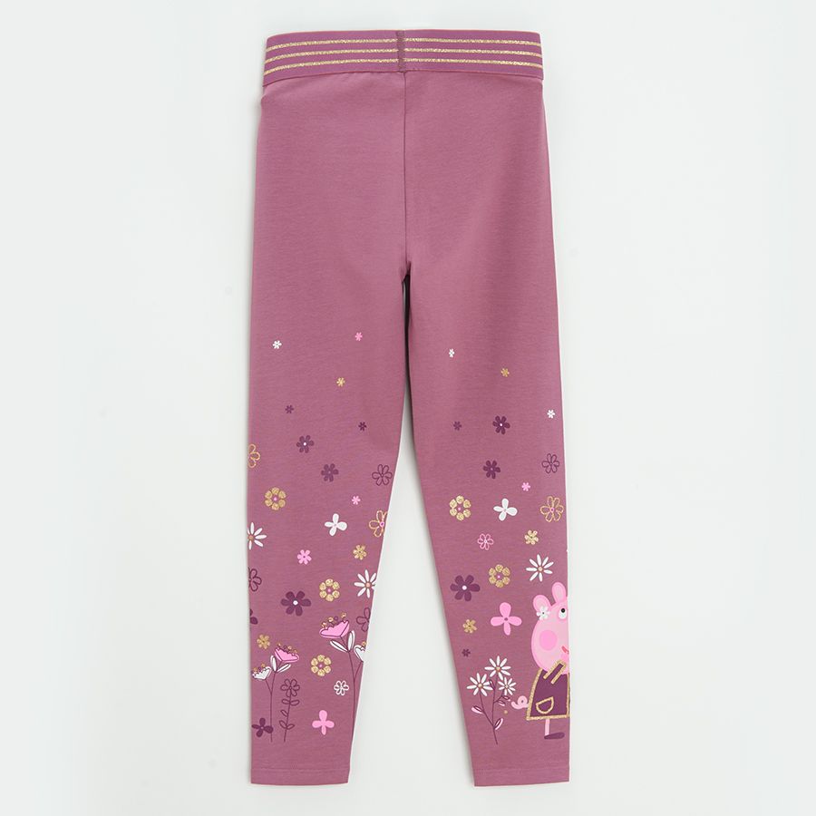 Peppa Pig burgundy leggings