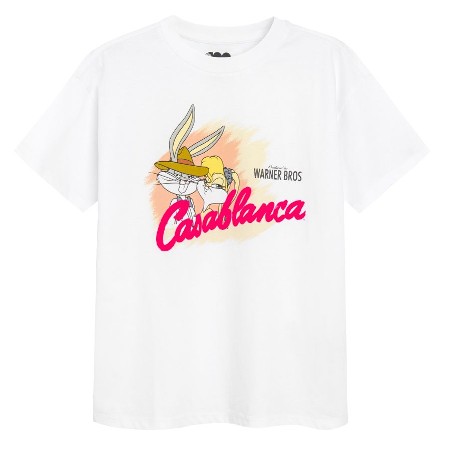 Μπλούζα κοντομάνικη λευκή με στάμπα LOONEY TUNES CASABLANCA