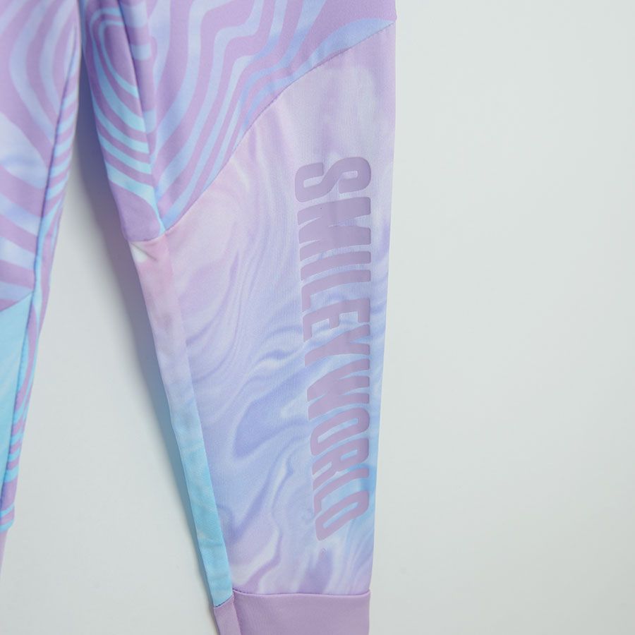 Κολάν μωβ με εφέ tie dye και στάμπα SMILE WORLD
