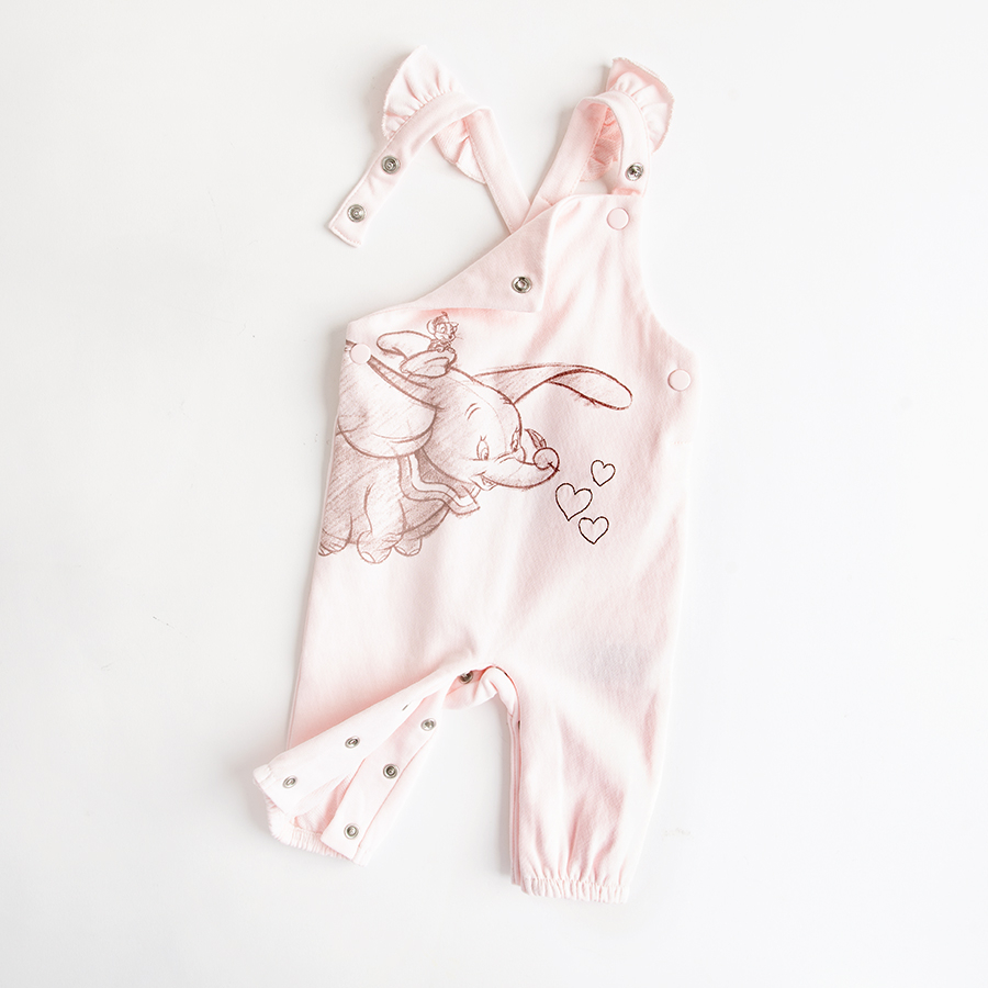 Dumbo the elephant footeless overall with white long sleeve bodysuit- 2 pieces