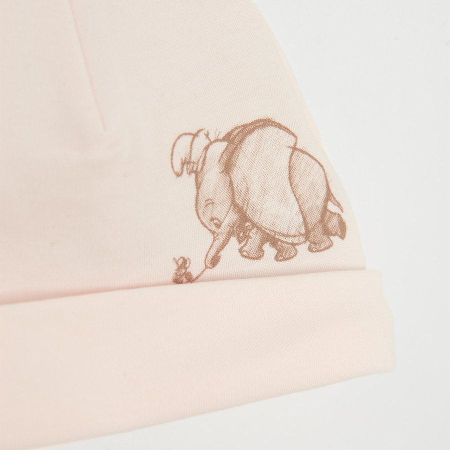 Dumbo the Elephant pink wrap long sleeve bodysuit, footed leggings, long sleeve footed overall and hat- 4 pieces