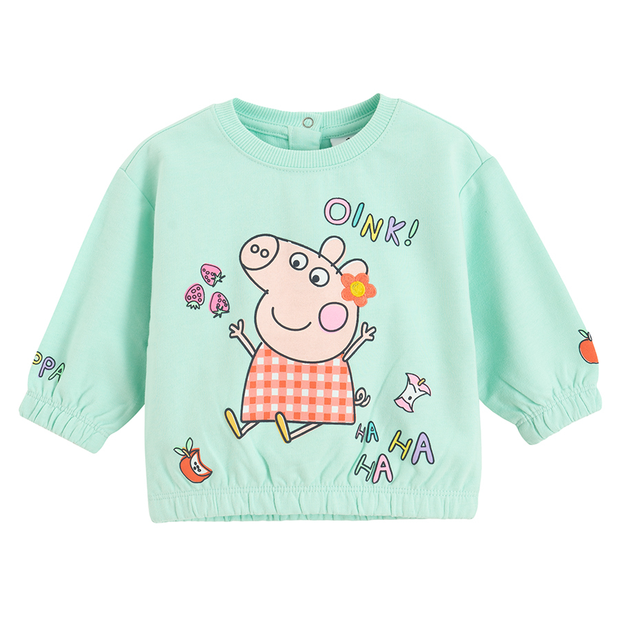 Φούτερ ανοιχτό πράσινο με στάμπα PEPPA PIG