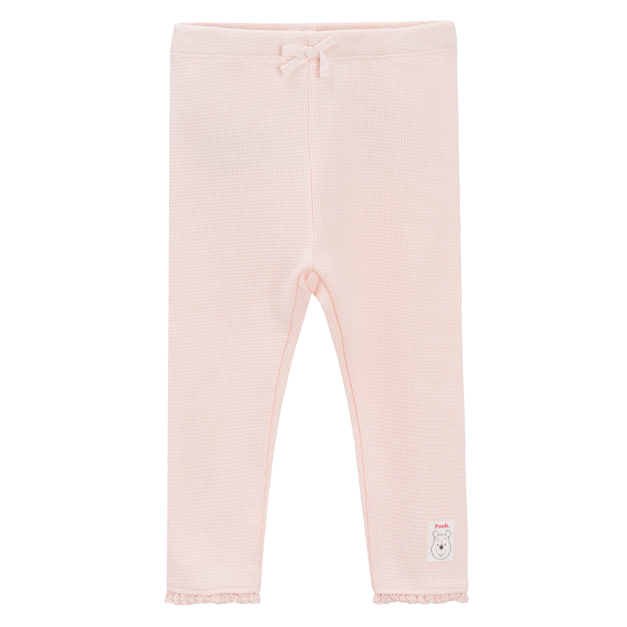 Winnie the Pooh white long sleeve bodyusit and pink leggings set- 2 pieces
