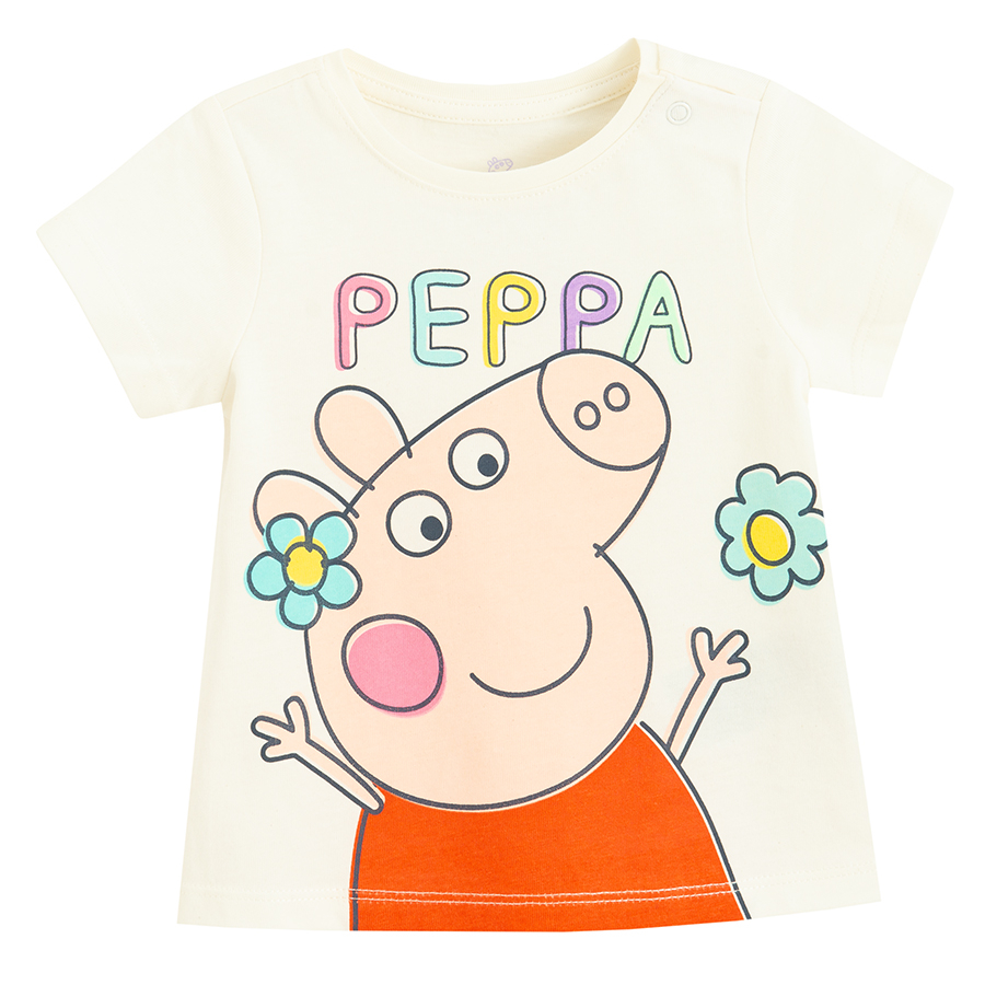 Μπλούζα κοντομάνικη εκρού PEPPA PIG