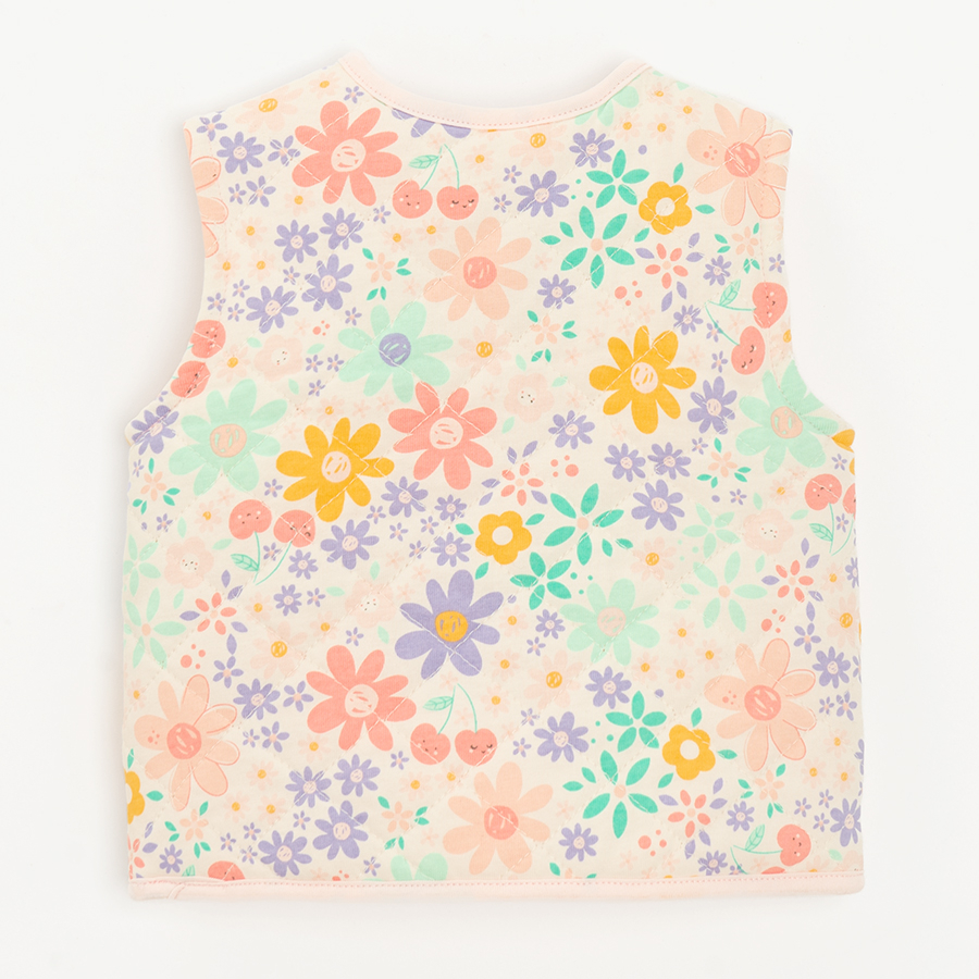 Daisy Duck floral vest with buttons