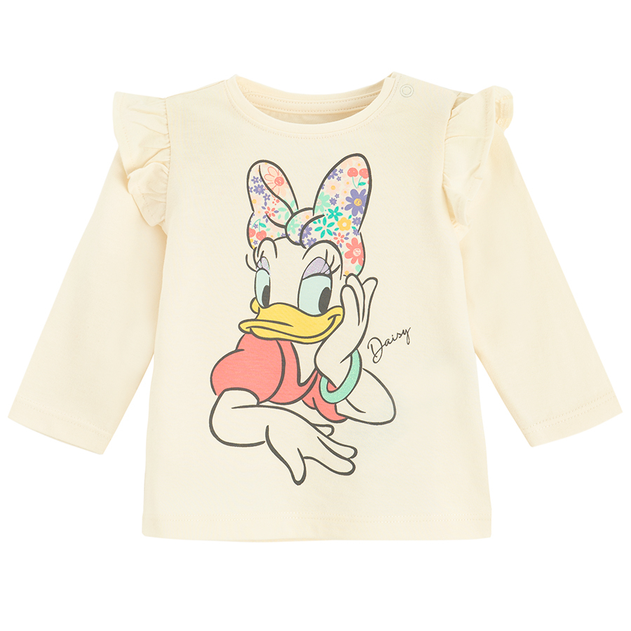 Μπλούζα μακρυμάνικη εκρού με στάμπα DAISY DUCK DISNEY