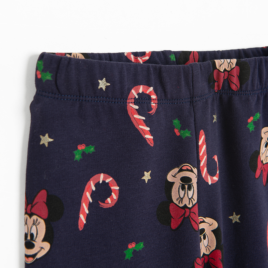 Minnie Mouse blue jeggings with Xmas print