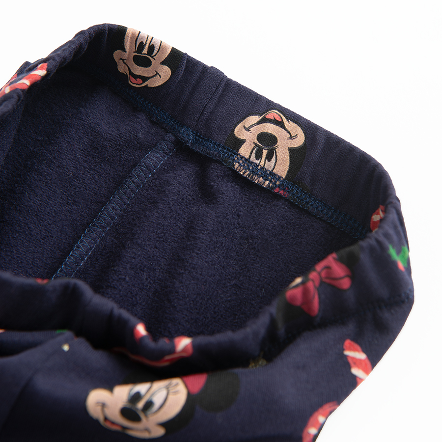 Minnie Mouse blue jeggings with Xmas print