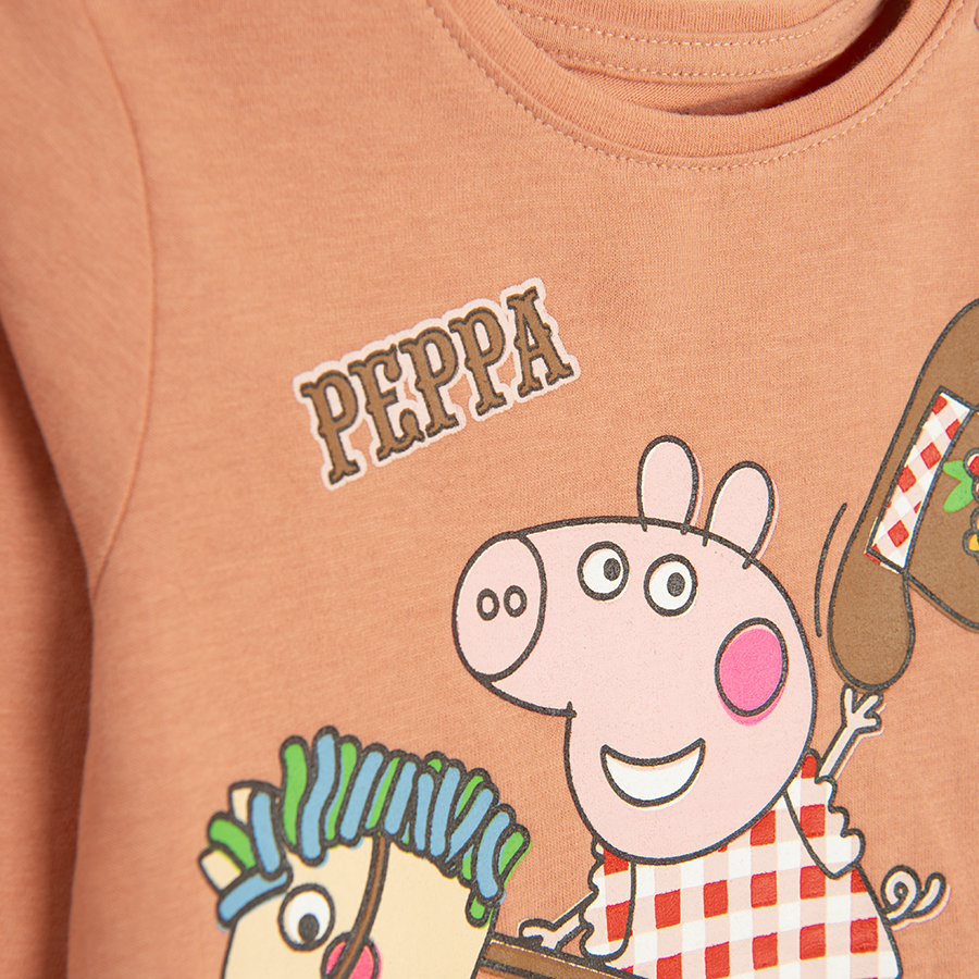 Μπλούζα καφέ ανοιχτό μακρυμάνικη PEPPA PIG
