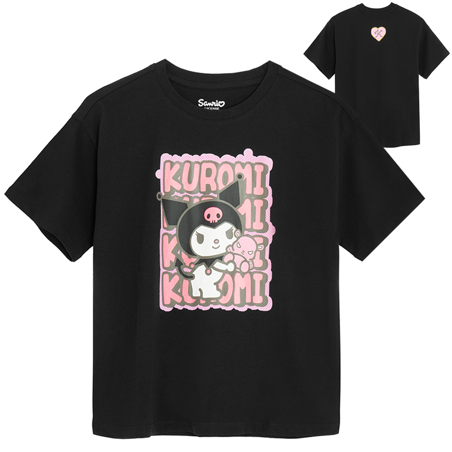 Μπλούζα μαύρη κοντομάνικη KUROMI