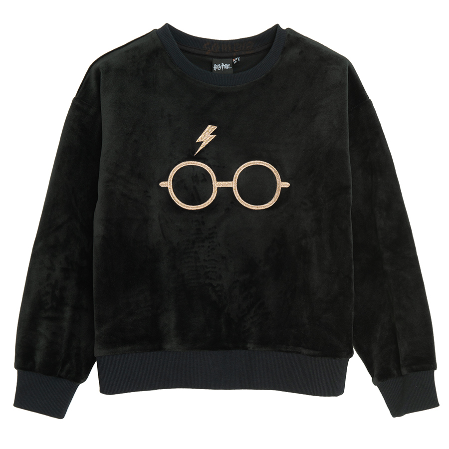 Φούτερ μαύρο βελουτέ HARRY POTTER