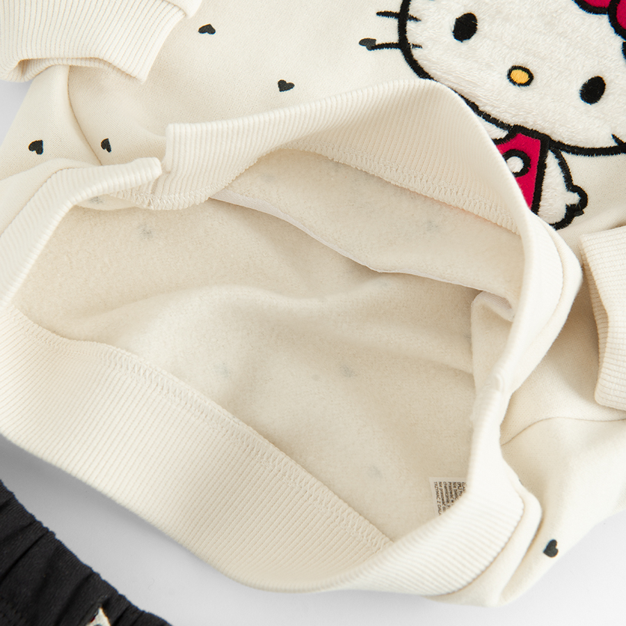 Σετ φόρμα 2τμχ. Φούτερ λευκό με στάμπα HELLO KITTY και παντελόνι φόρμα μαύρο