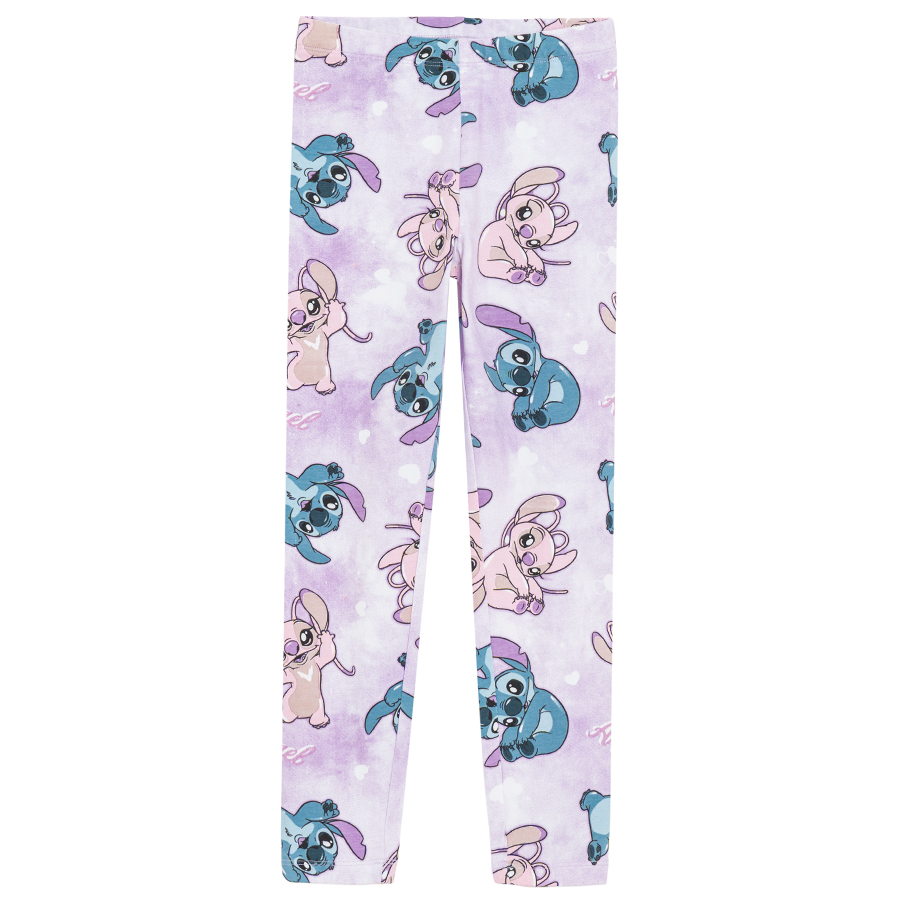 Κολάν 2 τμχ. γκρι σκούρο και μωβ με στάμπα LILO & STITCH